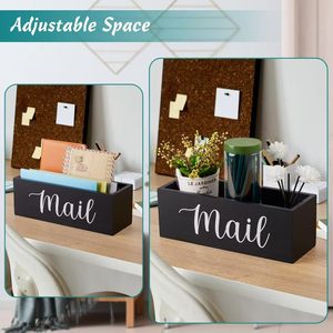 <b>Wooden</b> Mail Organizer Rectangle Standing Type Office <b>Desk</b> Storage Box With Adjustable Space For Letters Cards And Office - Product Image 1