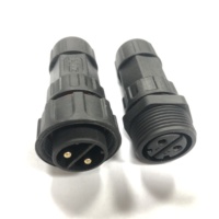 M25 2PIN macho y hembra Cable de alimentación cableado conector impermeable