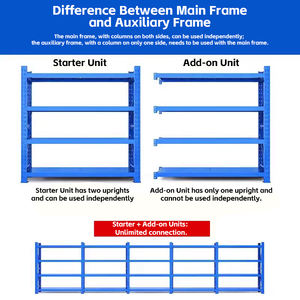 Rak Penyimpanan Logam 300kg 500kg Rak Gudang Besi Rak Susun & Rak Penyimpanan Ringan untuk Gudang - Product Image 4