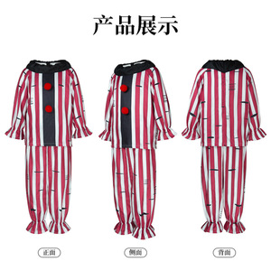 Popular <b>Anime</b> Clothing Halloween Nightmare Clown Cosplay <b>Costume</b> Spandex Horror Role Play Set - Product Image 4