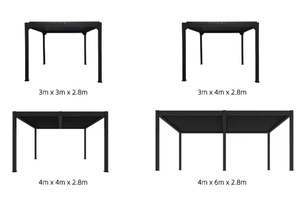Waterproof <strong>Outdoor</strong> Motorized Aluminum Louvered Pergola <strong>With</strong> LED Lighting for Garden - Product Image 5