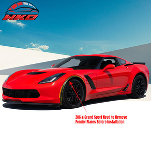 Compatible con Chevrolet Corvette C7 Stingray 2014-2019, Labio de Parachoques Delantero Sin Pintar en Negro - Product Image 6