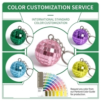 Porte-clés Mini Boule Disco Personnalisable en Verre - Pendentif Rétro Miroir Réfléchissant de Haute Qualité, Décoration de Noël et Petit Cadeau