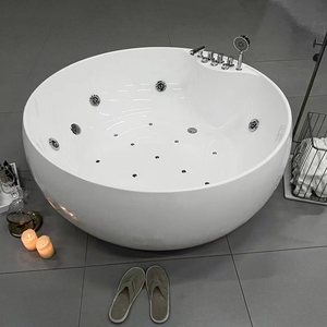 Hiện Đại Trắng Acrylic freestanding bồn tắm nước nóng 4-người hydromassage ngâm trung tâm dẫn ánh sáng massage nước KHÁCH SẠN Vòi bao gồm - Product Image 6