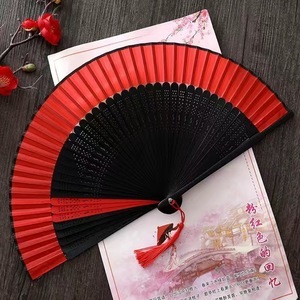 Abanico Chino Antiguo de Seda Plegable, Abanico de Bambú para Regalo, Disponible en Stock - Product Image 2
