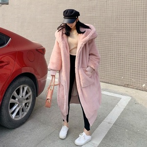 Cappotto Lungo in Finta Pelliccia di Zibellino con Cappuccio, Nuovo Stile Autunno-Inverno 2025, Bestseller alla Moda per Donne - Product Image 2