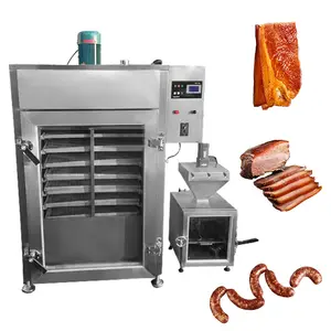 HNOC Fully Automatic Large Food Beverage Fire Meat Fish Dry Smoker Machine Gas Chicken Smokehouse