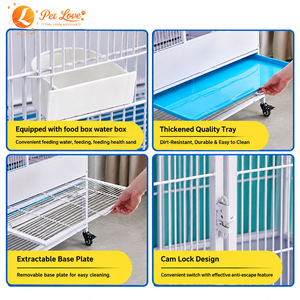 Jaula individual encriptada para pájaros con alambre, estante de almacenamiento y ruedas para loros y palomas de varios tamaños, para vuelo libre - Product Image 5