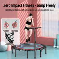 Trampoline rebondissant octogonal de 50 pouces, barre de guidon réglable en T, rebondisseur d'exercice pour adultes, entraînement intérieur/extérieur