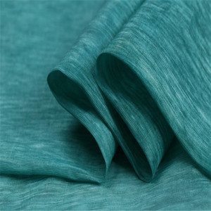 Tela <span class=keywords><strong>de</strong></span> lino <span class=keywords><strong>de</strong></span> seda suave transpirable cáñamo 50% seda 50% Lino grano transparente impresión fina teñida para vestido velo encaje - Product Image 2
