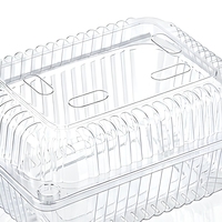 Boîte d'emballage alimentaire en PET haute transparence 160x120x75MM avec trous de ventilation respirants pour sandwichs, salades, pâtisseries, fruits