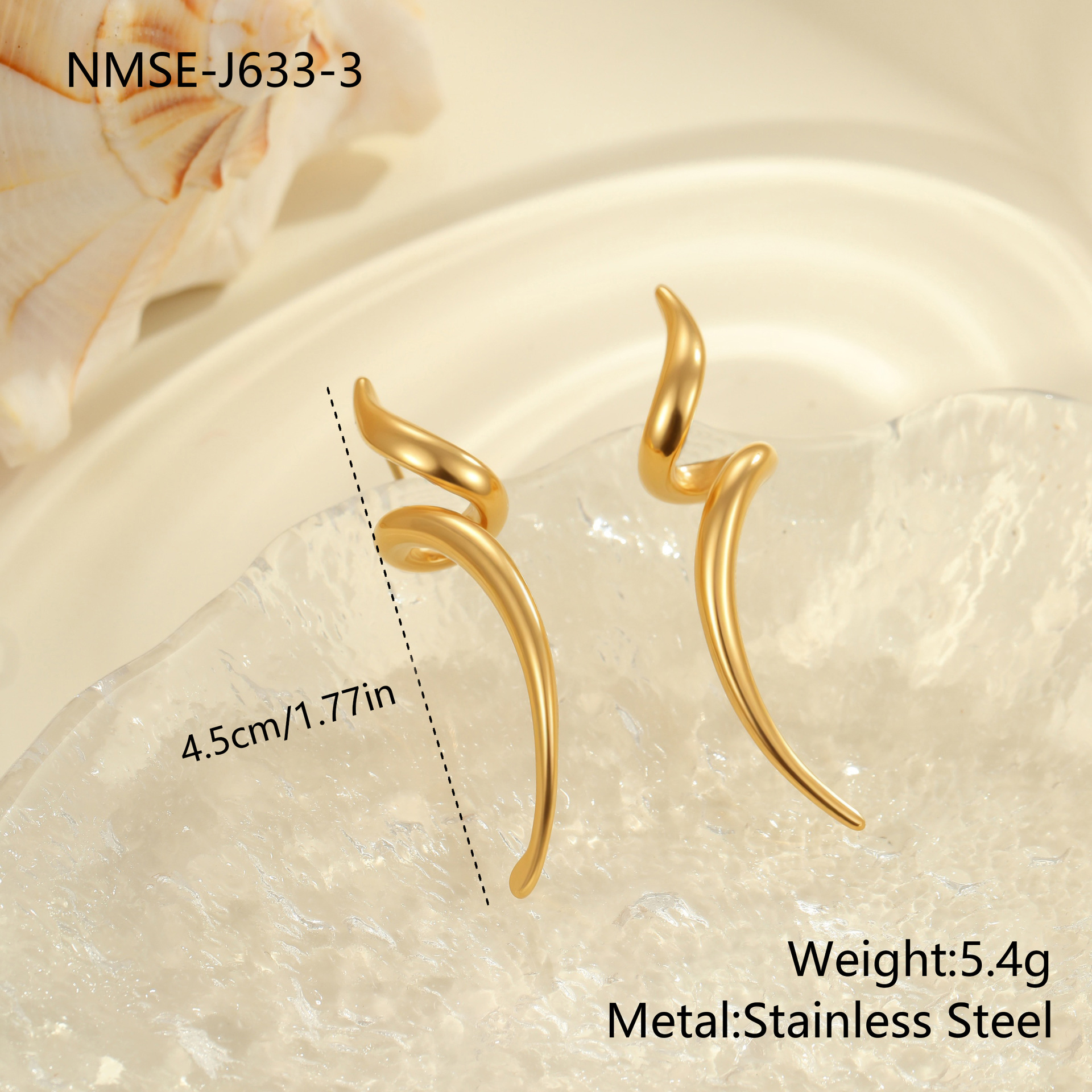 Boucles d'oreilles dorées NMSE-J633-3
