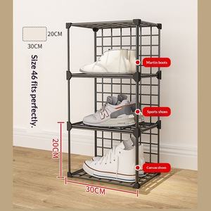 Range-chaussures en plastique pour espaces étroits, idéal pour dortoirs et coins, avec <span class=keywords><strong>rangement</strong></span> à une seule rangée - Product Image 4