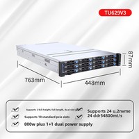 Serveur en rack JIUTAI AI2U2A-10 2U, processeur double cœur EPYC 9004 Turin 192 cœurs, 24xDDR5 6400 MHz RAM, 12 baies de disques durs 3,5 pouces, barebone