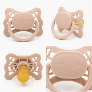 Ciuccio in lattice per neonati con guscio in PP ecologico, anti-colica, per calmare il sonno del bambino, tettarella a flusso medio, colore solido - Product Image 4