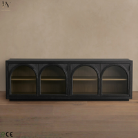 Meuble TV Hattie Media Console en chêne massif, meuble TV moderne à arche, meuble de salon