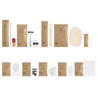 Kit d'articles de toilette jetables écologiques et portables pour hôtels, avec logo personnalisé, pour chambres d'hôtes et Airbnb