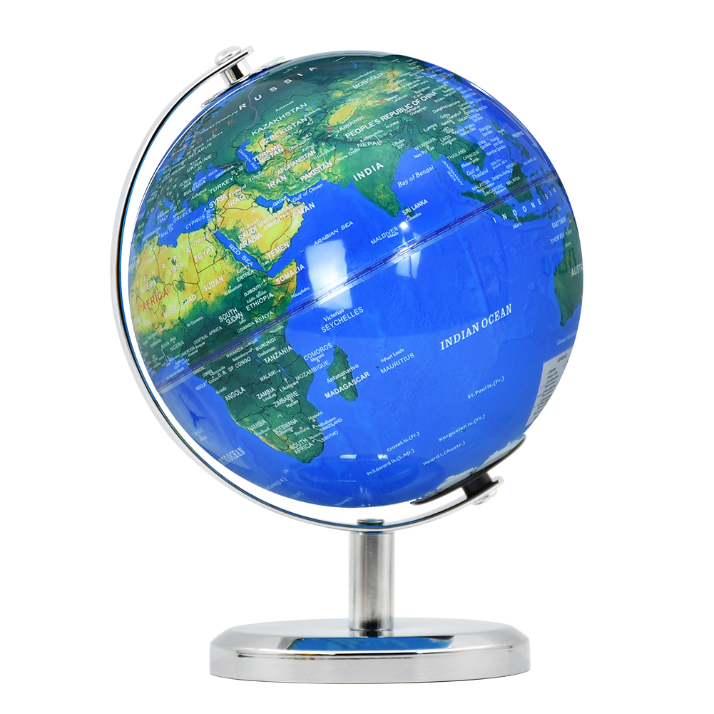 Globe bleu foncé à éclairage coloré