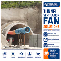 Ventilateur de tunnel robuste à haut débit d'air, personnalisable pour les projets de construction et d'infrastructure de grande envergure