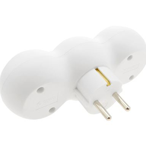 Multiconector redondeado de 3 tomas blancas, compatible con dispositivos eléctricos, ideal para ampliar puntos de energía en el hogar. - Product Image 1