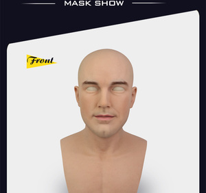 Personnaliser barbe et cheveux masque de tête en silicone complet Macho visage masculin Cosplay Halloween chapeaux fête <span class=keywords><strong>Film</strong></span> Prop - Product Image 1