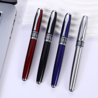 Pluma Estilográfica Metálica Azul Oscuro con Clip Elástico para Abogados, Ideal para la Elaboración de Contratos Legales, con Punta de Iridio para una Escritura Fluida