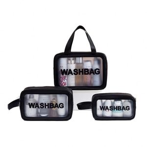 Custom Toiletries Travel Airport Airlines Approved Clear Waterproof Pvc Cosmetic Bag With Zipper for Men Women - Product Image 3