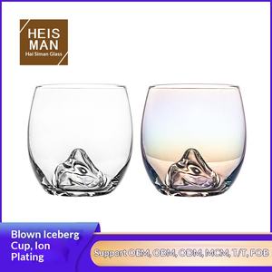 Verre à vin en cristal soufflé sur mesure, design œuf iceberg, style japonais, coupe à <span class=keywords><strong>liqueur</strong></span> volcanique colorée, logo personnalisé, directement de l'usine - Product Image 2