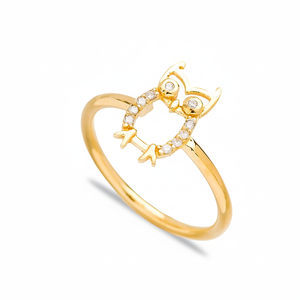 Búho diseño circón racimo anillo moda Popular venta al por mayor hecho a mano turco 925 plata esterlina Animal joyería - Product Image 2