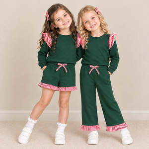 Pantalones Cortos de Algodón con Volantes para Niñas, Estilo Casual, para Otoño, Venta al por Mayor, Ropa para Hermanas, Boutique Trendyism - Product Image 5