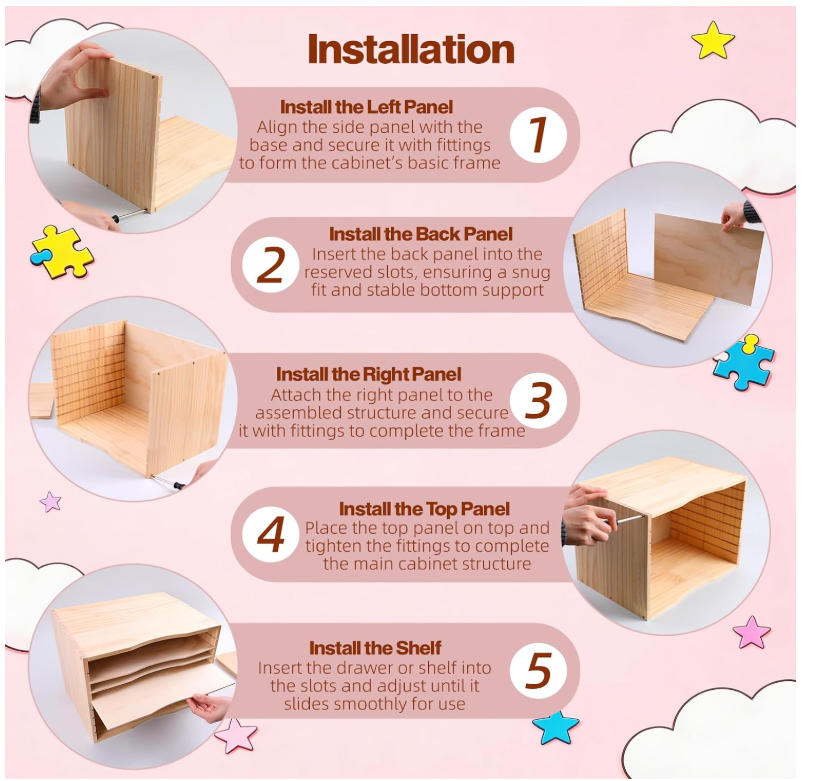 Custom Wooden Puzzle Holder Rack 7-Tier Puzzle Shelf with Removable ...
