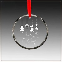 Ornements en verre cristal K9 vierge, vente chaude, personnalisés, emballés dans une boîte cadeau bleue