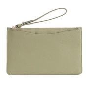 Pochette en cuir PU de haute qualité pour femme, portefeuille à poignet en cuir avec fermeture éclair dorée