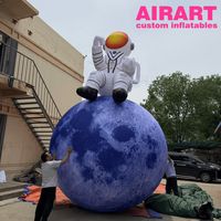 Grand modèle gonflable d'astronaute sur la Lune pour la décoration de festivals de musique en plein air, ornement gonflable d'astronaute sur la Lune imperméable pour l'extérieur