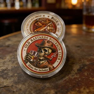 3D Bourbon-thema herdenkingsmunten vintage skelet-stijl metalen challenge coin voor whiskyliefhebbers verzamelobject groothandel - Product Image 4