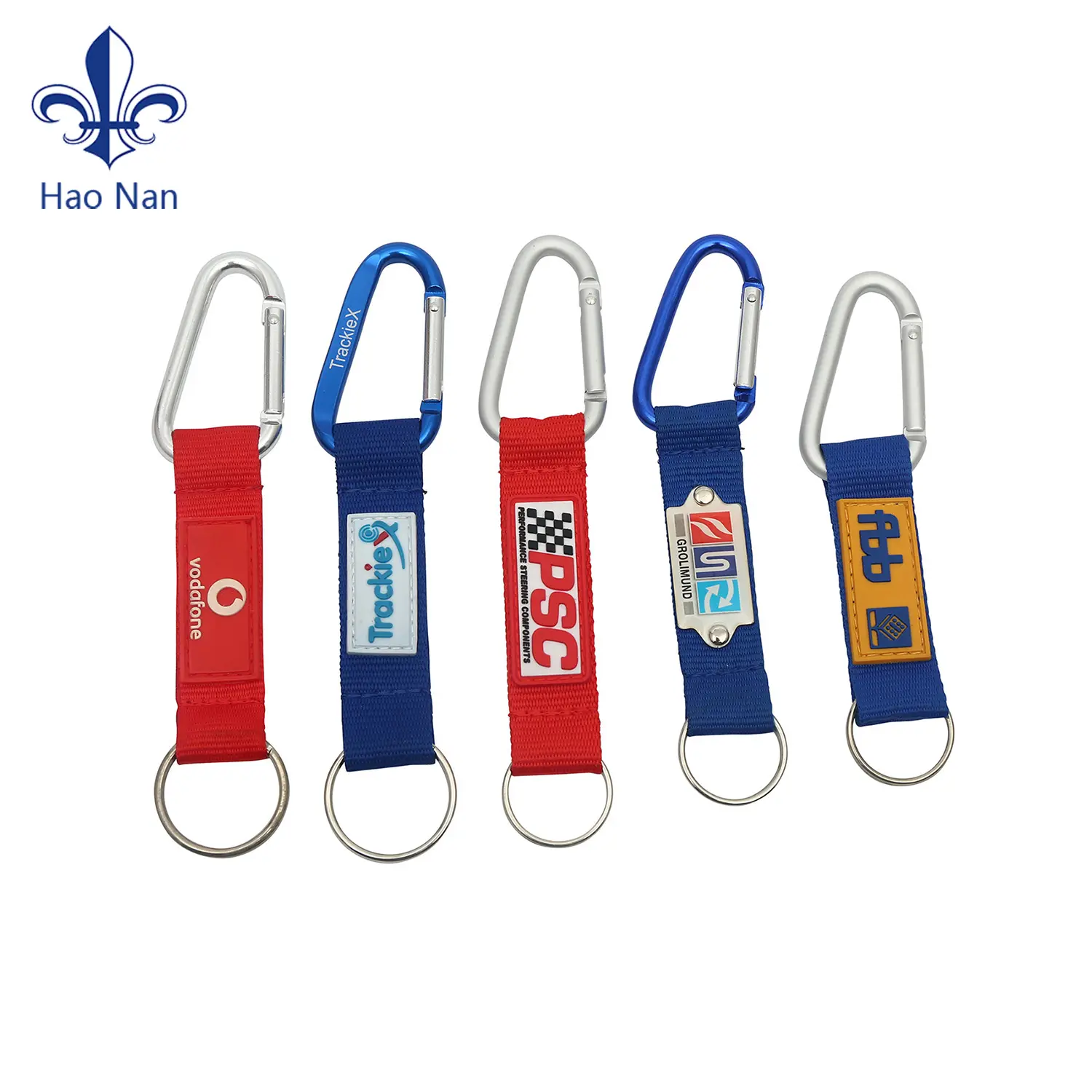 2022 Cheap price Aluminum Climbing Carabiner Keychain Hook with PVC label logo