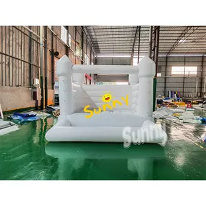 All White Large PVC Inflatable Bounce House Commercial Jumping Castle for Wedding Birthdays Party