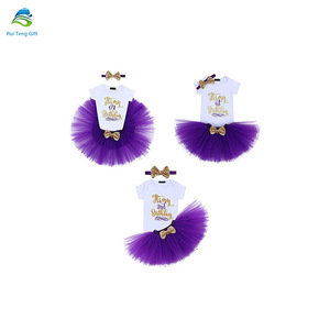 Rápido, vestido de moda de 1st 2nd cumpleaños niños bebé niña mameluco de <span class=keywords><strong>tul</strong></span> <span class=keywords><strong>Tutu</strong></span> vestido para 1St cumpleaños - Product Image 2