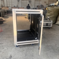 Flight case professionnel 20U à porte coulissante en aluminium antichoc, avec panneau de porte dissimulé, pour amplificateur et table de mixage audio