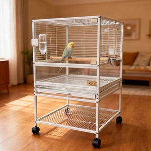 <span class=keywords><strong>Cage</strong></span> à oiseaux en métal pour petits animaux, à une, deux ou trois étages, avec base, directement de l'usine - Product Image 2