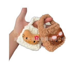 Plush Mini Coin Purse Hand Knitted Velvet Cartoon <b>Cat</b> Shape For Girls Christmas Gift - Product Image 5