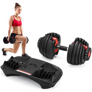 24 Kg/52.5lbs Fast Adjustable <strong>Dumbbell</strong> <strong>Set</strong> Gym Equipment Free Weights for Men and <strong>Women</strong> - Product Image 5