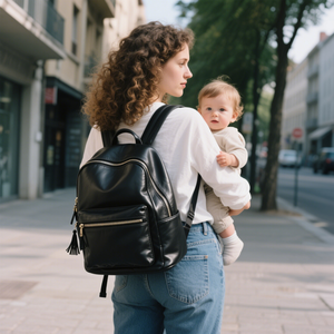 Sacs à couches pour bébé <span class=keywords><strong>de</strong></span> grande capacité imperméables en cuir microfibre avec logo personnalisé <span class=keywords><strong>sac</strong></span> à dos <span class=keywords><strong>de</strong></span> <span class=keywords><strong>maternité</strong></span> pour maman <span class=keywords><strong>sac</strong></span> <span class=keywords><strong>de</strong></span> bébé pour l'accouchement - Product Image 6