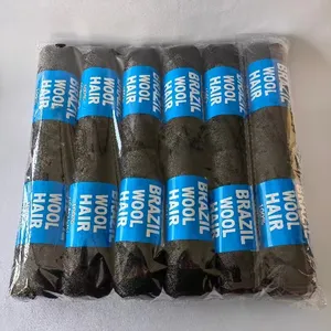 Cabelo de lã brasileira preto para trança de cabelo africano lã brasileira 70 gramas