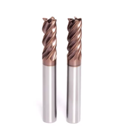 Fraise en carbure cémenté résistant à l'usure, revêtement en nitride de titane et bronze, super dure, angle de hélice 45° pour l'acier inoxydable