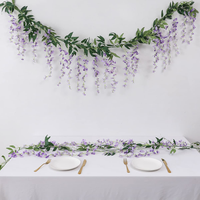 Bunga Wisteria Putih Dekorasi Pernikahan Grosir Pabrik, Bunga Wisteria Buatan yang Dapat Digunakan Kembali, Untaian Wisteria Gantung