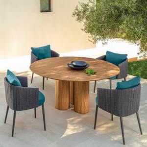Conjunto de Mesa y Sillas de Jardín Minimalistas Nórdicas para 6 Personas, de Metal Resistente a la Intemperie, para Balcón, Patio, Hotel - Product Image 5
