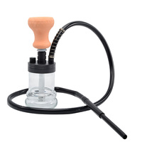 Offre Spéciale petit narguilé arabe Portable en alliage d'aluminium avec sac, Pipe en caoutchouc unique, ensemble de narguilé