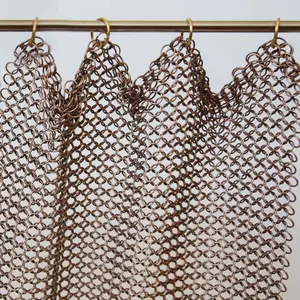 Manufacturer Wholesale Decorative Metal Ring Mesh Chain Curtain Wall Stainless Steel Sher Curtain Mesh Decoration