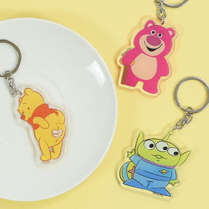 Hot Sale <b>Personalized</b> Uv Printing Transparent Acrylic Cartoon <b>Keychains</b> for Wholesale - Product Image 2